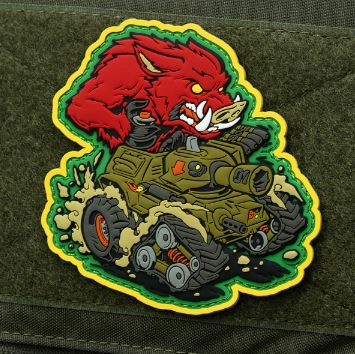 Mil-Spec Monkey Boar1 PVC Morale Patch - Red - Click Image to Close