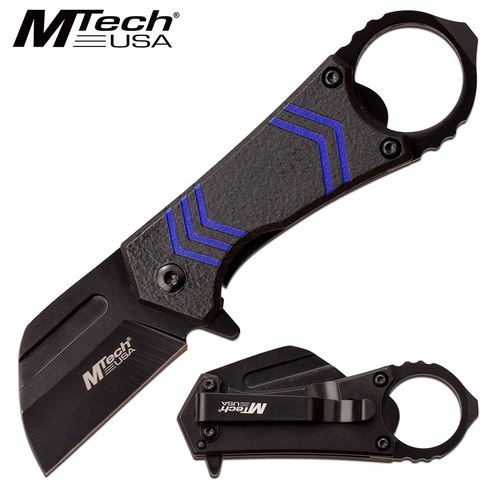 Mtech A1188BL Flipper Framelock Knife, Assisted Opening, Aluminum Black