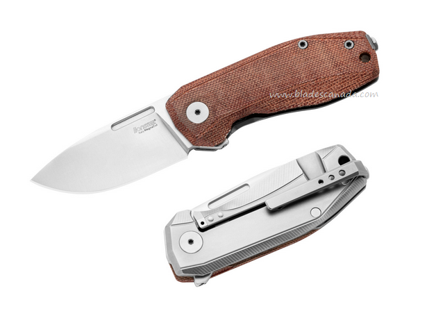 Lion Steel Nano Flipper Framelock Knife, CPM MagnaCut, Titanium/Micarta Natural, NA01 CVN