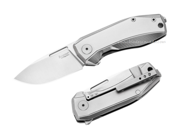 Lion Steel Nano Flipper Framelock Knife, CPM MagnaCut Satin, Titanium Grey, NA01 GY