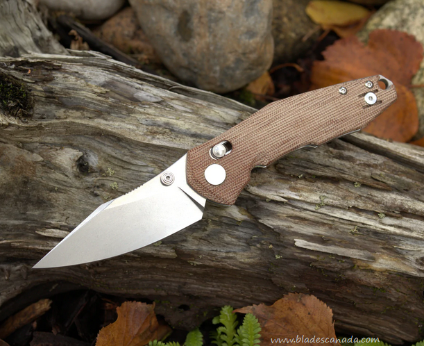 GiantMouse Ace Nazca Folding Knife, M390 SW, Micarta Natural