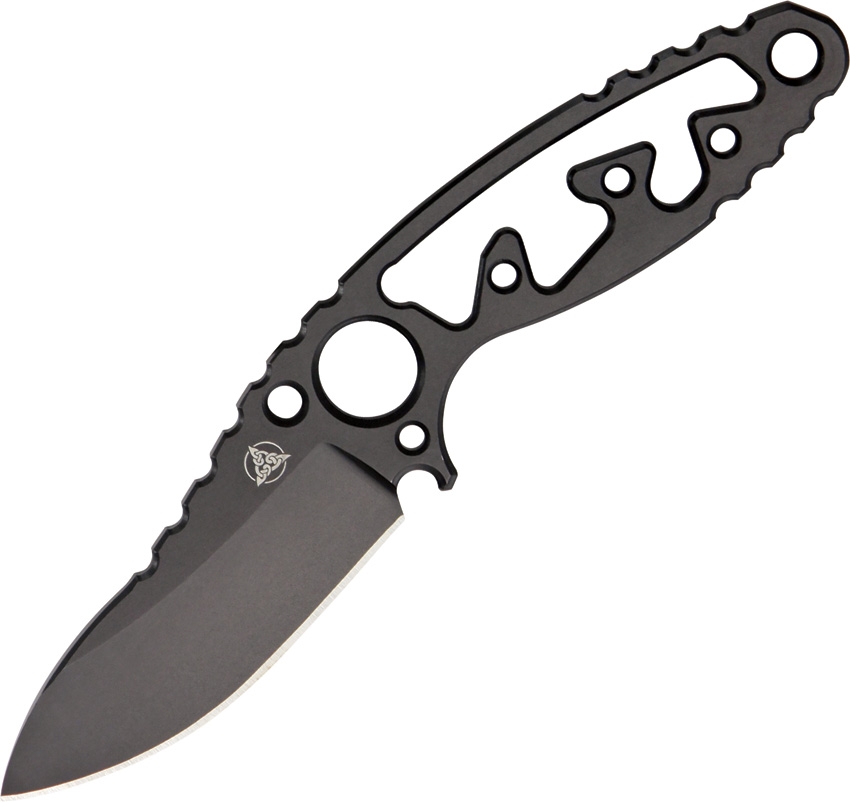 Nemesis Afterburner Fixed Blade Neck Knife, Steel Black, Kydex Sheath, NK-16B
