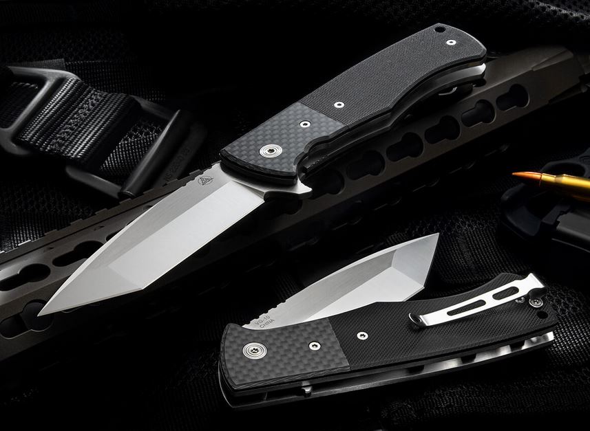 Nemesis MPR 2T Flipper Folding Knife, VG10 Tanto, G10/Carbon Fiber, NK-21T