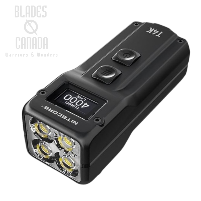 Nitecore T4K Quad-Core Compact Flashlight, 4000 Lumens Turbo Max, NCT4K