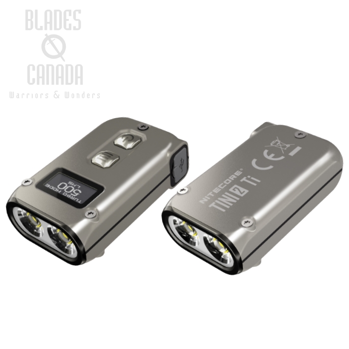 Nitecore TINI 2 Ti Keychain Flashlight, Rechargeable - Titanium, 500 Lumens