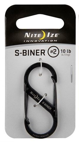 Nite Ize S-Biner - Stainless Steel Clip #2 - Black - Click Image to Close