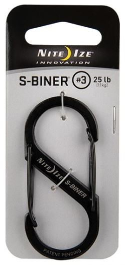 Nite Ize S-Biner - Stainless Steel Clip #3 - Black - Click Image to Close