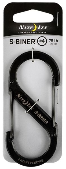 Nite Ize S-Biner - Stainless Steel Clip #4 - Black - Click Image to Close