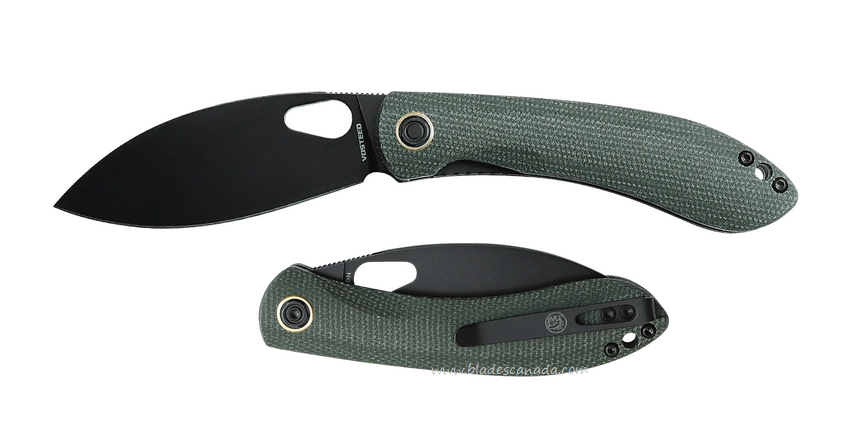 Vosteed Nightshade TH Folding Knife, Nitro-V Black SW, Micarta Green, NSTH32NPMN