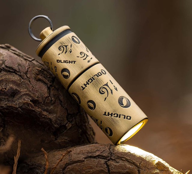 Olight I1R 2 Pro Rechargeable Mini Keychain Flashlight Brass Edition - 180 Lumens