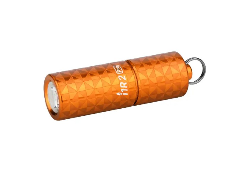 Olight I1R 2 Pro Rechargeable Mini Keychain Flashlight Pinwheel Orange - 180 Lumens