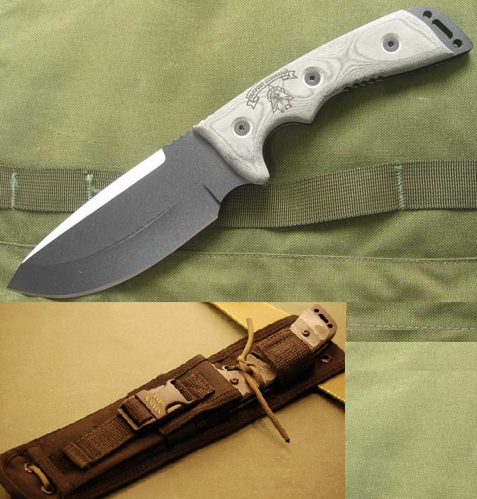 TOPS Outpost Command Fixed Blade Knife, 1095 Carbon, Micarta, Nylon Sheath, OC01