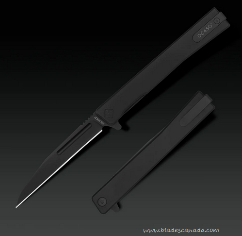 Ocaso Solstice Flipper Folding Knife, S35VN Black, Titanium Black, 8WTB