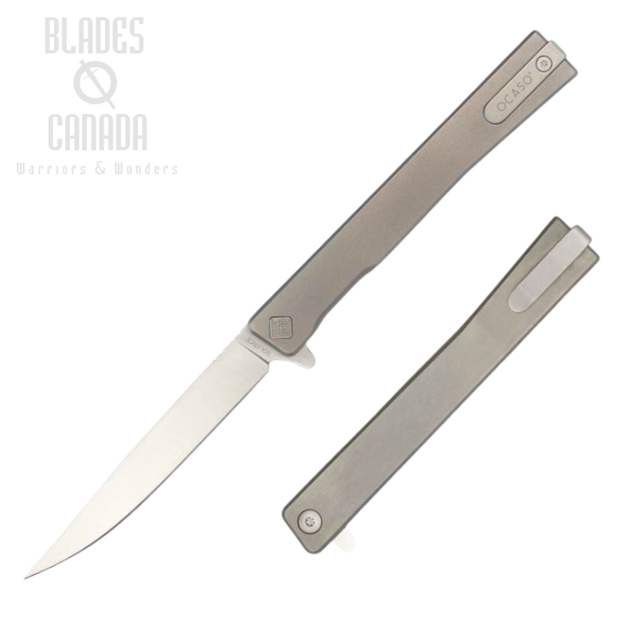 Ocaso The Solstice Flipper Folding Knife, S35VN Satin, Titanium, 10CTS (image for) Ocaso The Solstice Flipper Folding Knife, S35VN Satin, Titanium, 10CTS