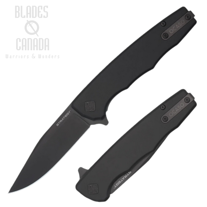 Ocaso The Strategy Flipper Folding Knife, D2 Black, Aluminum Black, 29BAB (image for) Ocaso The Strategy Flipper Folding Knife, D2 Black, Aluminum Black, 29BAB