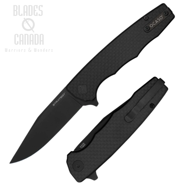 (image for) Ocaso The Strategy Flipper Folding Knife, D2 Black, Carbon Fiber/G10, 29BCB