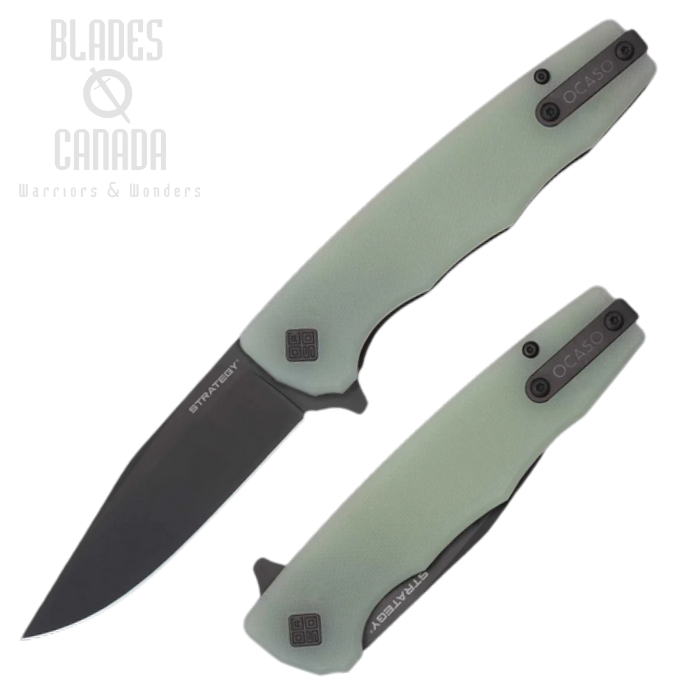Ocaso The Strategy Flipper Folding Knife, D2 Black, G10 Jade, 29JGB (image for) Ocaso The Strategy Flipper Folding Knife, D2 Black, G10 Jade, 29JGB