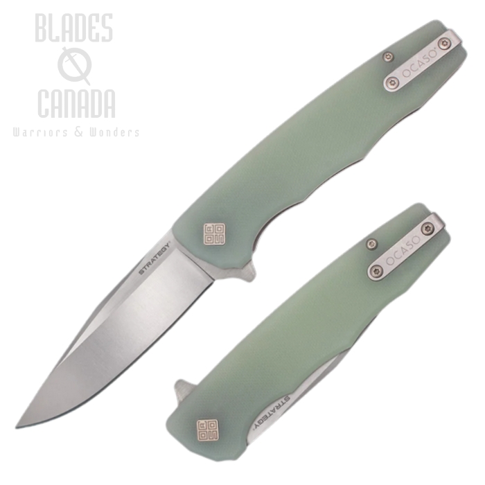 Ocaso The Strategy Flipper Folding Knife, D2 Satin, G10 Jade, 29JGD (image for) Ocaso The Strategy Flipper Folding Knife, D2 Satin, G10 Jade, 29JGD