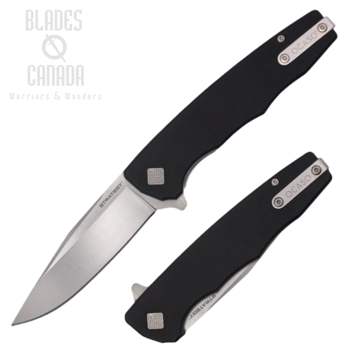 Ocaso The Strategy Flipper Folding Knife, D2 Satin, G10 Black, 29BGD (image for) Ocaso The Strategy Flipper Folding Knife, D2 Satin, G10 Black, 29BGD