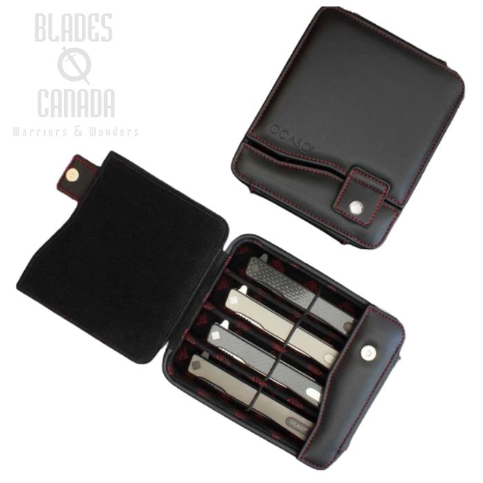 (image for) Ocaso Knife Storage Case, 4 Slot, Black Leatherette, 88CSO
