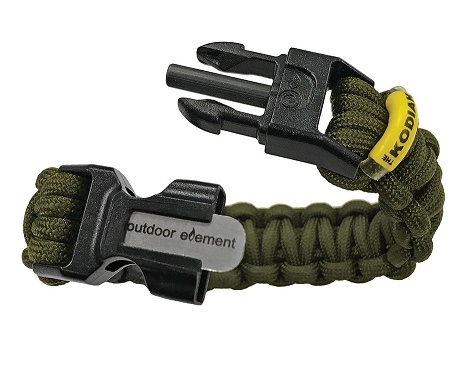 Outdoor Element KODIAK Survival Paracord Bracelet- Green - Click Image to Close