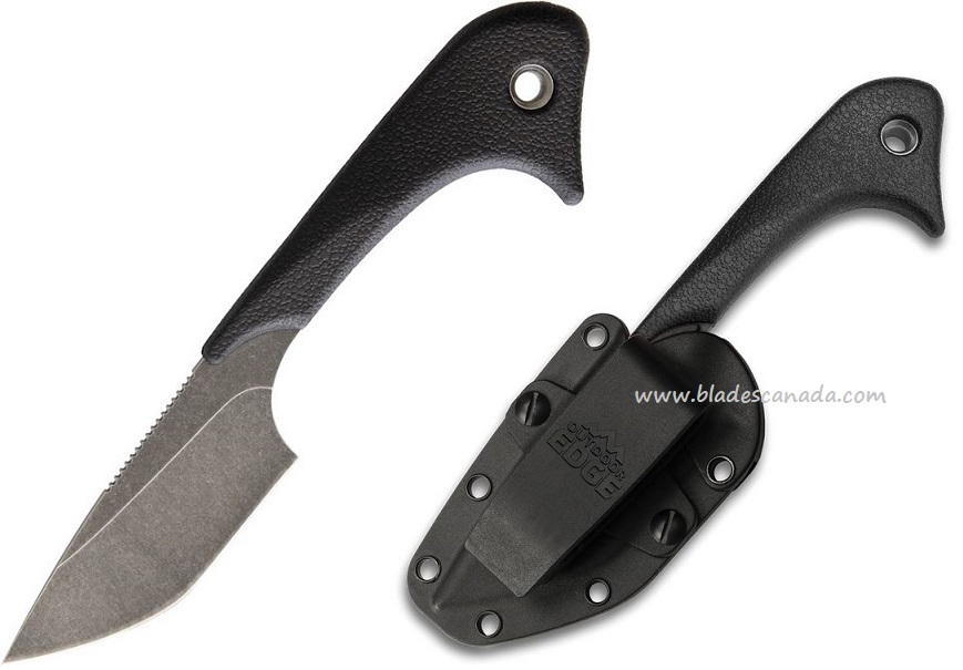 Outdoor Edge Le Duck Fixed Blade Knife, Black Handle, Hard Sheath, OELDK30