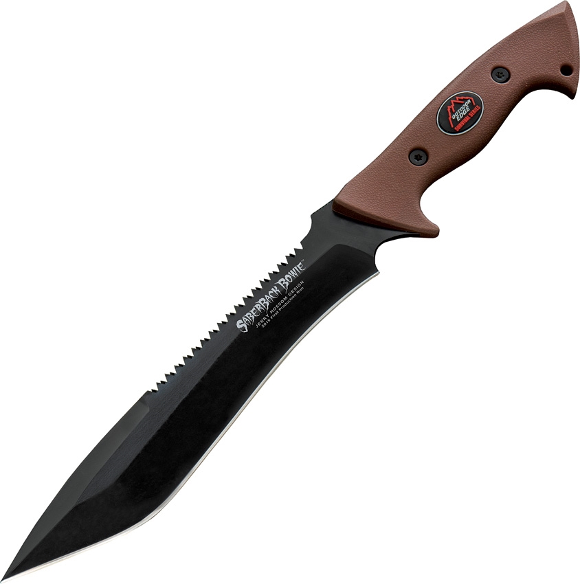 Outdoor Edge Saberback Bowie Fixed Blade Knife, Nylon Sheath