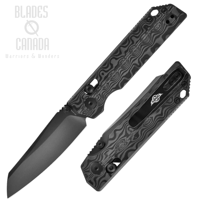 (image for) Oknife XEN Rail Lock Folding Knife, S45VN Steel, Carbon Fiber handle, OKNXENDAMASCUS