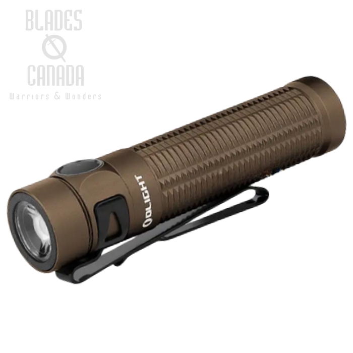 Olight Baton 3 Pro Rechargeable Flashlight, Cool White, Desert Tan - 1,500 Lumens