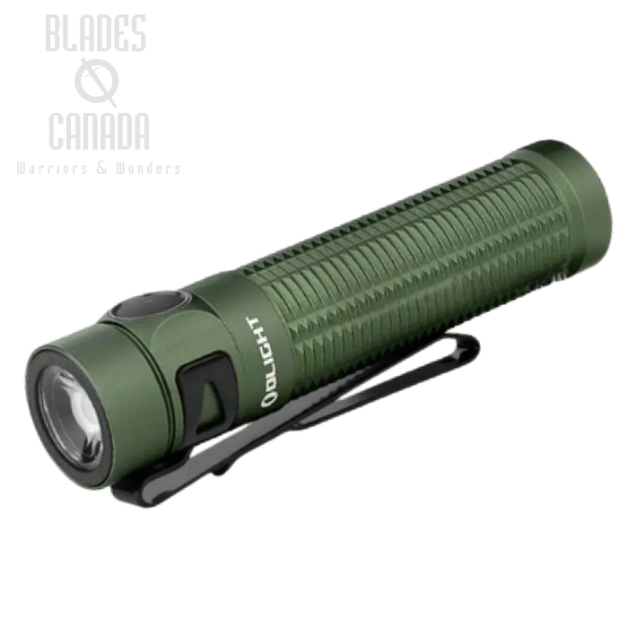 Olight Baton 3 Pro Rechargeable Flashlight, Cool White, OD Green - 1,500 Lumens