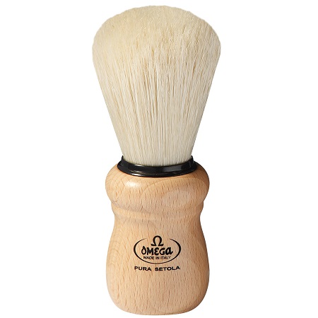 Omega Italy Pure Bristle Shaving Brush- Beechwood 10005