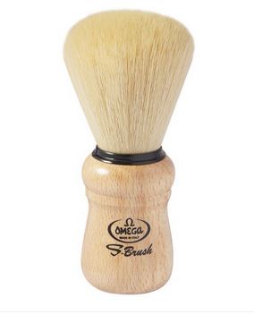 Omega Italy S-Brush Synthetic Shaving Brush - Beechwood S10005