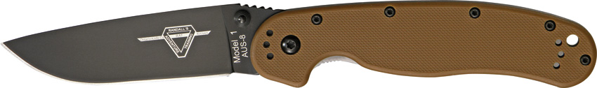 OKC RAT 1 Folding Knife, AUS 8 Plain Edge, Coyote Handle, 8846CB