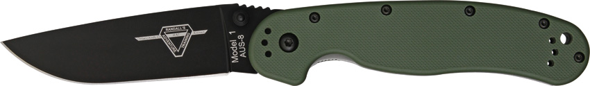 OKC RAT 1 Folding Knife, AUS 8 Plain Edge, OD Handle, 8846OD - Click Image to Close