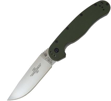 OKC Rat 1 Folding Knife, AUS 8 Satin, Green Handle, 8848FG - Click Image to Close