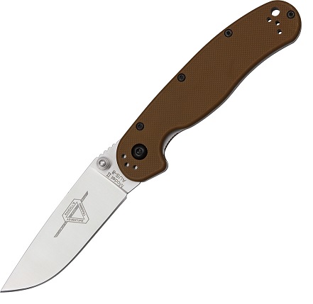 OKC RAT 2 Folding Knife, AUS 8 Plain Edge, Coyote Brown Handle, 8860CB - Click Image to Close