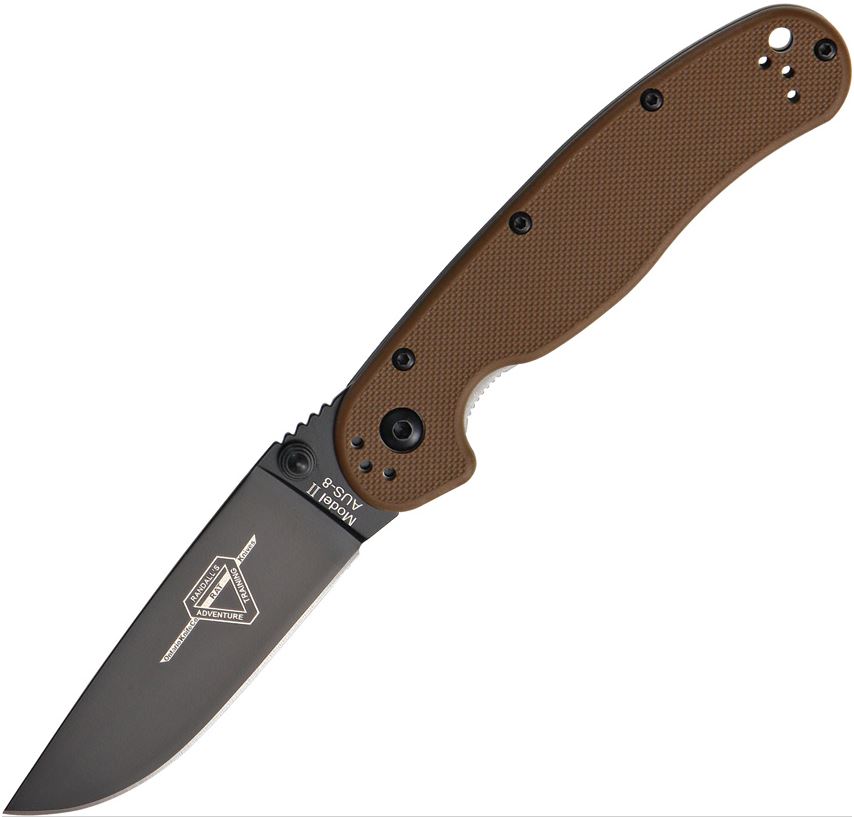 OKC RAT 2 Folding Knife, AUS 8 Plain Edge, Coyote Handle, 8861CB