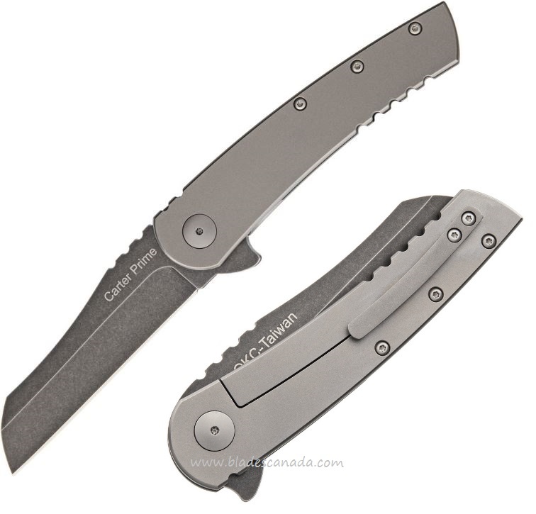 OKC Carter Prime Flipper Framelock Knife, D2 Steel, Titanium, 8875