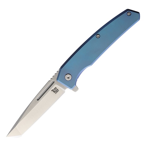 OKC Ti 22 Ultrablue Folding Knife, AUS 8, Titanium Handle, 9800 - Click Image to Close