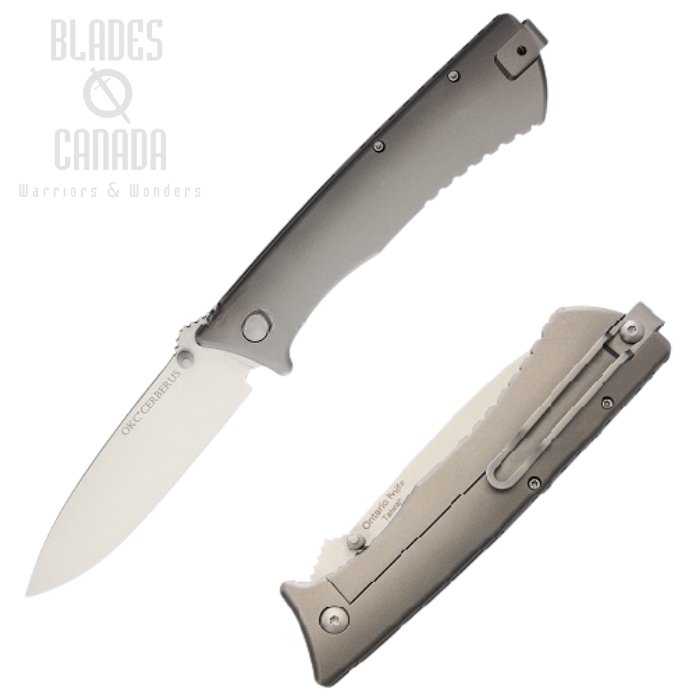 OKC Cerberus Framelock Folding Knife, D2 Steel, Titanium, 1776