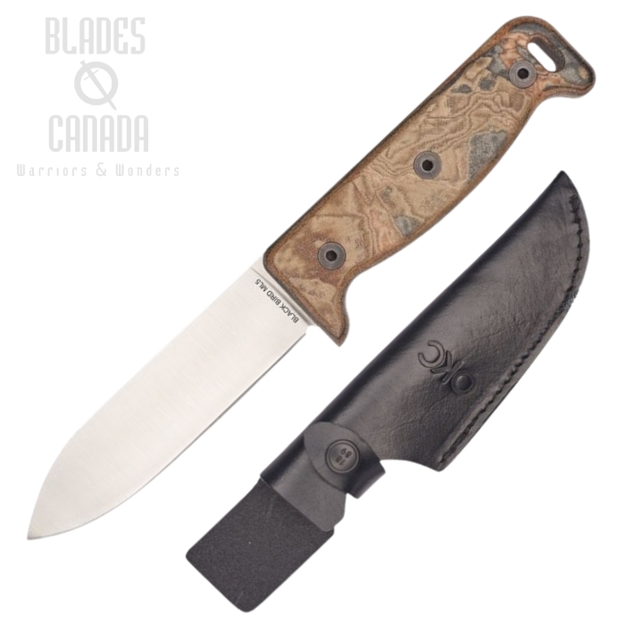 OKC ML5 Blackbird Fixed Blade Knife, Multicoloured Micarta, Leather Sheath, 7502