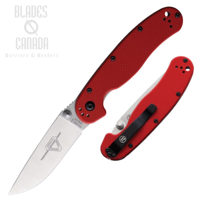 OKC RAT II Folding Knife, S35VN Satin, G10 Red, 8064