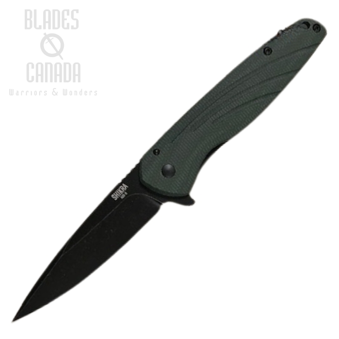 OKC Shirka Flipper Framelock Knife, AUS 8 Black, Micarta/Titanium, 8599GR