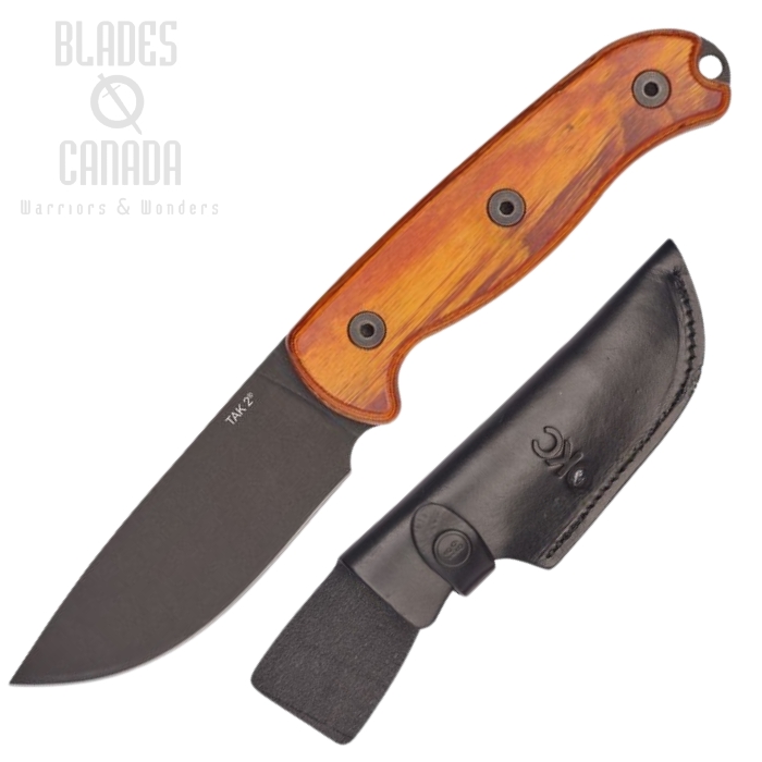 OKC TAK 2 Honey Fixed Blade Knife, Wood Handle, Leather Sheath, 8664