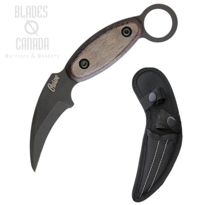 OKC Curve Karambit Fixed Blade Knife, Carbon Steel, Nylon Sheath, 8701