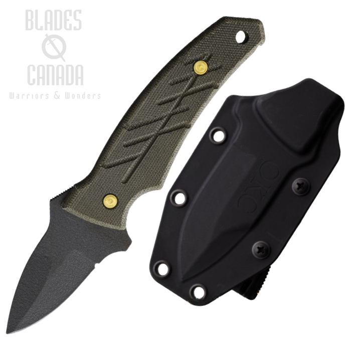 OKC Nona Fixed Blade Knife, Gray Coated Blade, Micarta Green, Molded Sheath, 8743M OKC Nona Fixed Blade Knife, Gray Coated Blade, Micarta Green, Molded Sheath, 8743M