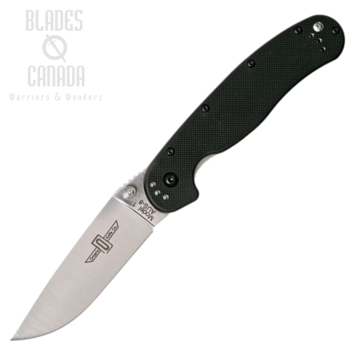 OKC RAT 1 Folding Knife, AUS 8 Plain Edge, Black Handle, 8848