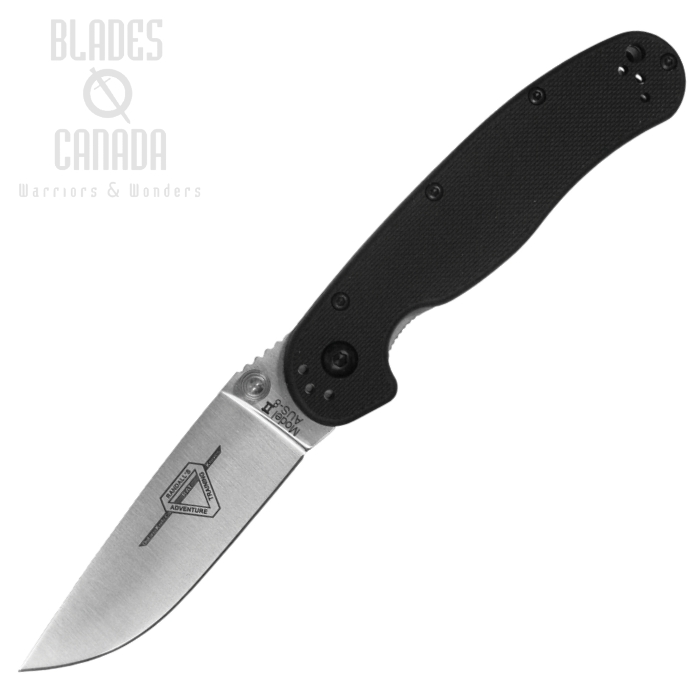 OKC RAT 2 Folding Knife, AUS 8 Plain Edge, Black Handle, 8860