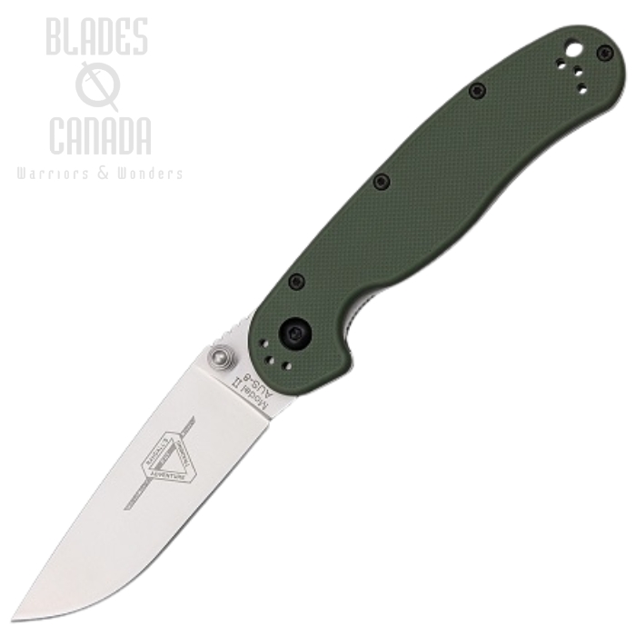 OKC RAT 2 Folding Knife, AUS 8 Plain Edge, OD Green Handle, 8860OD