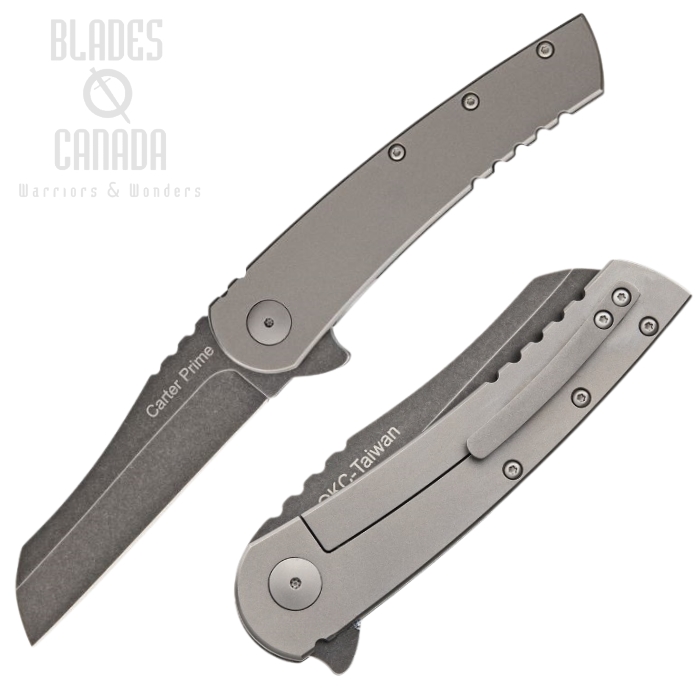 OKC Carter Prime Flipper Framelock Knife, D2 Steel, Titanium, 8875